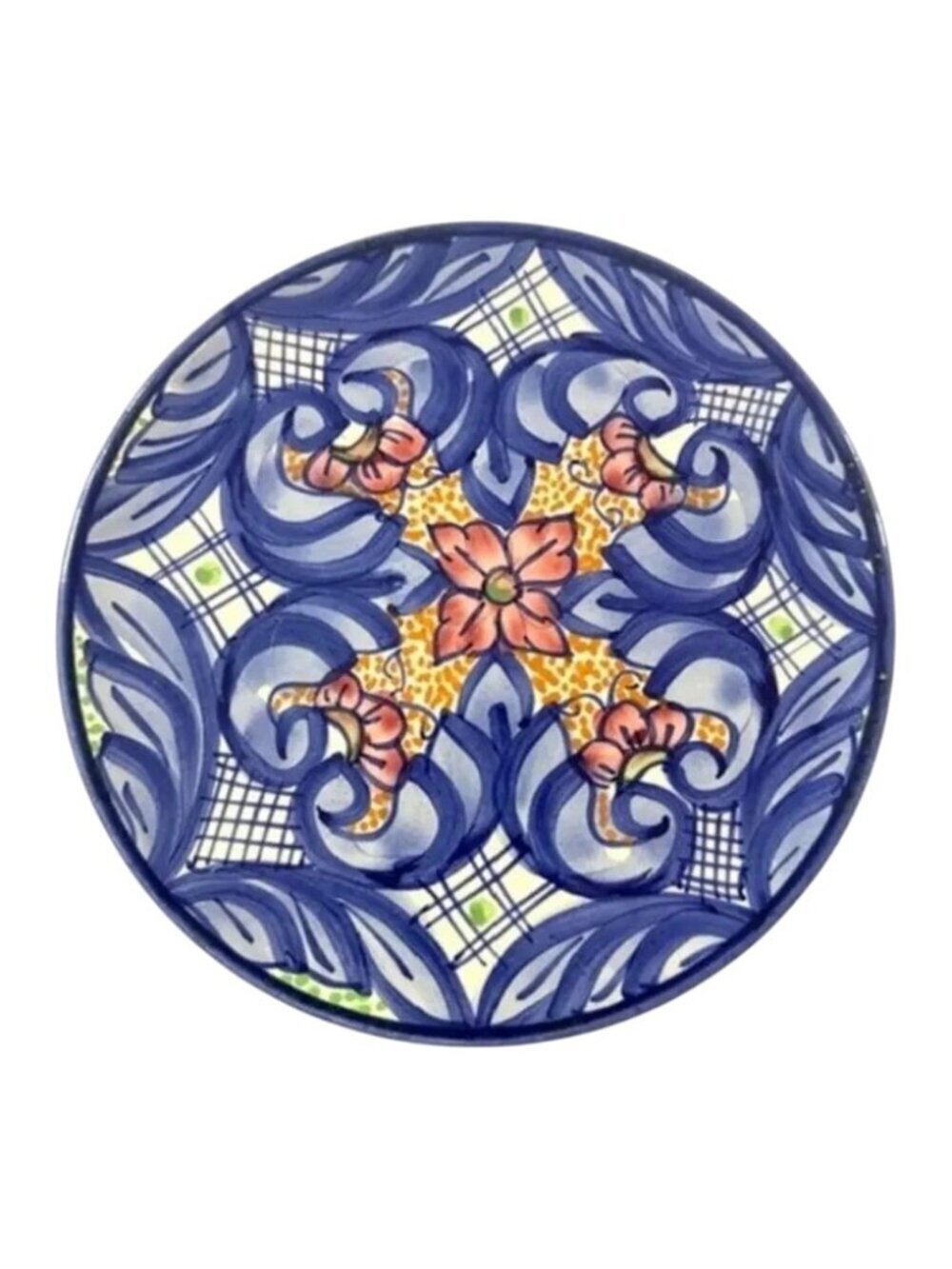 Vintage Mexican Talavera Style Hand Painted Plate 8.75”